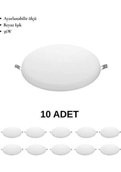 Horoz Stella-36 Sıva Altı Ayarlanabilir 36 Watt LED Panel | Beyaz Işık - 10’lu Paket