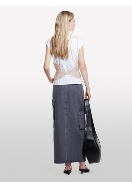 Pamuk ve Modal Karışımlı Iki Parça Görünümlü T-Shirt Kadın Mavi T-Shirt - 324A3UNZL105V fırsatları