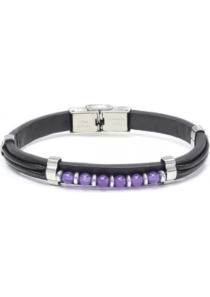 Ametist Taşlı Deri Bileklik 9591G6D3M