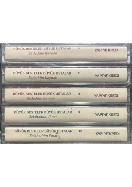 Büyük Besteler Büyük Ustalar (Saadettin Kaynak 3 Adet - Selahaddin Pınar 2 Adet) 5 Adet Açılmamış Jelatininde Kaset fiyatları