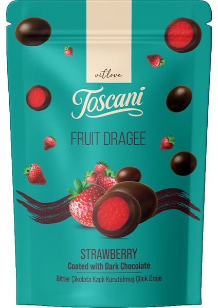 Bitter Çikolata Kaplı Çilek Draje