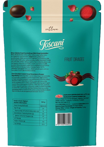 Bitter Çikolata Kaplı Çilek Draje fiyatları