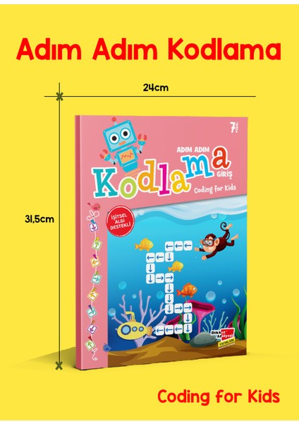 4-6 Yaş Okul Öncesi Adım Adım Kodlamaya Giriş Pembe Büyük Boy