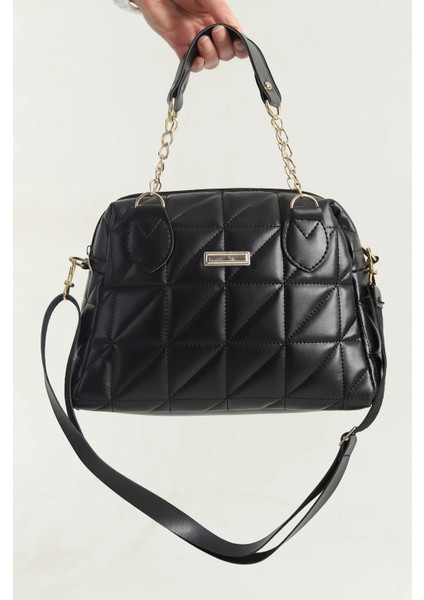 Siyah Kapitone Tasarım El Kol ve Omuz Çantası fiyatları