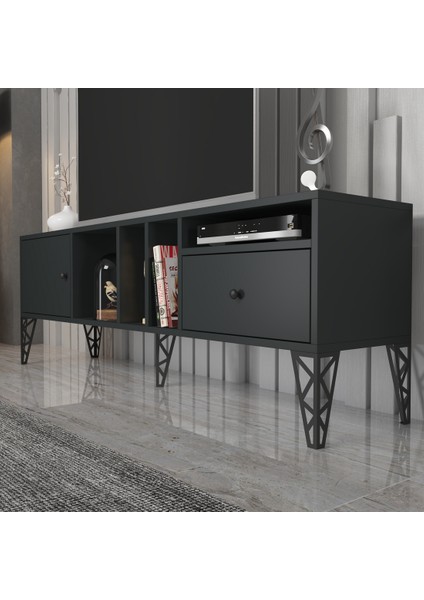 Hunerika Goldie 2 Kapaklı Tv Ünitesi-Antrasit-Minifiks Bağlantılı fiyatları