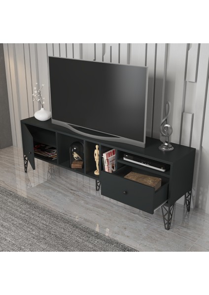 Hunerika Goldie 2 Kapaklı Tv Ünitesi-Antrasit-Minifiks Bağlantılı fırsatları