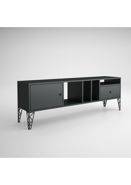 Hunerika Goldie 2 Kapaklı Tv Ünitesi-Antrasit-Minifiks Bağlantılı indirimleri