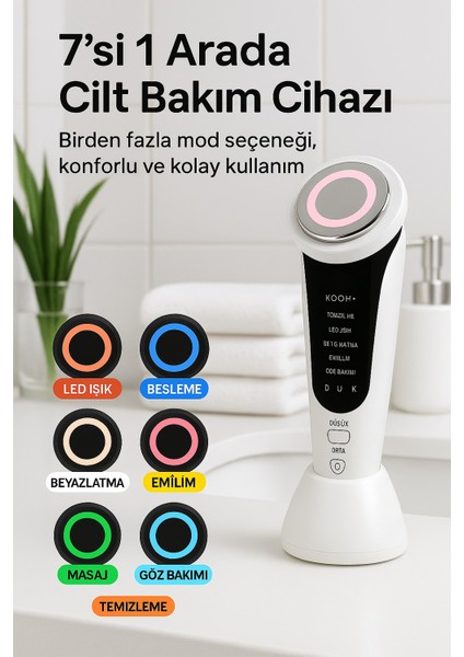 7’si 1 Arada Cilt Bakım Cihazı – LED Işık, Masaj, Gözenek Sıkılaştırma, Siyah Nokta Temizleme, Göz Altı Bakımı indirimleri
