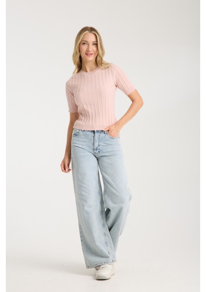 Fit Kesim Çizgili Triko Bluz fiyatları