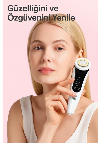 7’si 1 Arada Cilt Bakım Cihazı – LED Işık, Masaj, Gözenek Sıkılaştırma, Siyah Nokta Temizleme, Göz Altı Bakımı