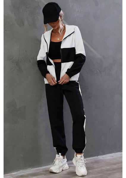 Kadın Uzun Kollu Kapşonlu Önden Fermuarlı Viskon Iki Iplik Bluz ve Pantolon Ikili Takım modelleri