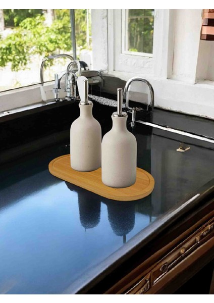 Bambu Yağdanlık Altlığı – 11.5 x 23.5 cm Doğal Ahşap Tezgah Koruyucu