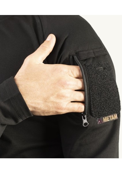 Outdoor Taktik Uzun Kol T-Shirt Siyah