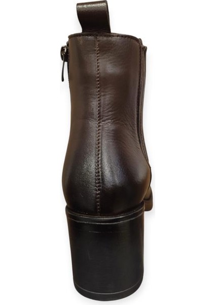 25021503K Topuklu Klasik Deri Kadın Bot indirimleri