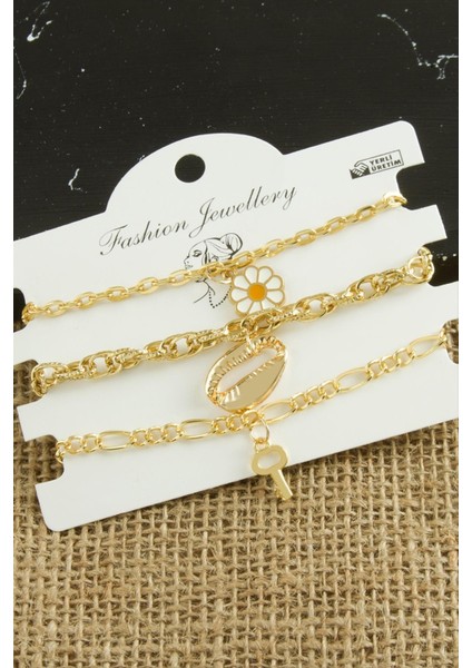 3 Adet Papatya Trend Zincir Bileklik