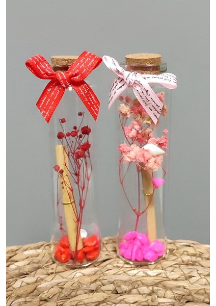 Çiçekli Dilek Şişesi