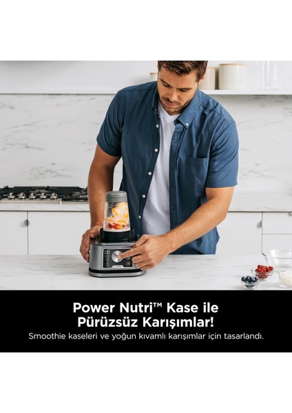 2,1 Litre Power Blender & Processor Sürahi Foodi Power 3-In-1 Akıllı Tork ve Auto-Iq Sistemli Nutri Blender,ezin, Doğrayın, Harmanlayın ve Karış