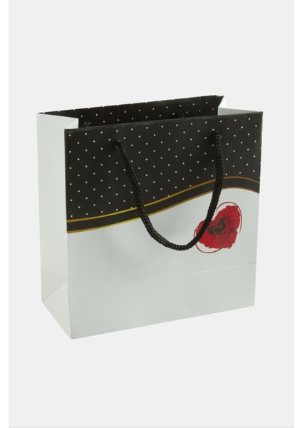 11*11 Kalp Desenli Ipli Karton Çanta 1 Adet