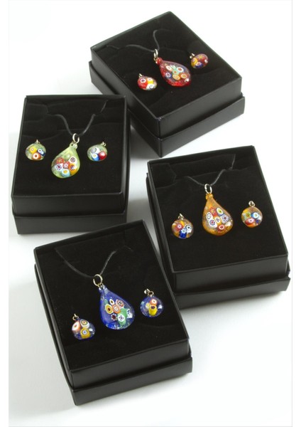 Cam Sanatı Murano Kutulu Set Kolye