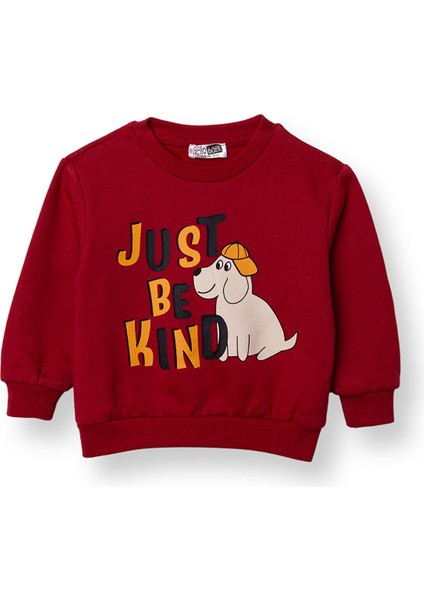 Erkek Bebek Sweatshirt Şardonlu Iki Iplik Bisiklet Yaka Uzun Kol