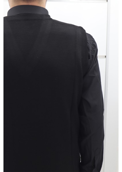 Fistan Store Erkek Düz Klasik Kesim Rahat Kalıp V - Yaka Kışlık Yünlü Süveter fırsatları