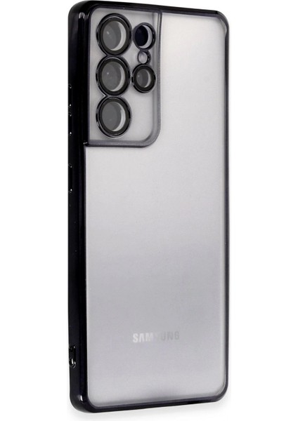 Samsung Galaxy S21 Ultra Kılıf Razer Lensli Silikon - Siyah (K95)