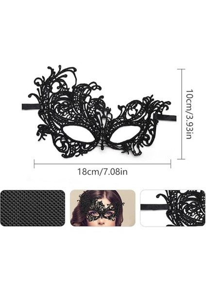 Siyah Renk Dantel Kesim Dantel Işlemeli Balo Parti Maskesi 1 No fırsatları