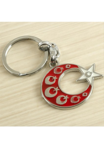 Ay Yıldız Metal Anahtarlık