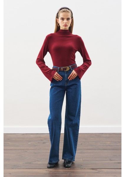 Balıkçı Yaka Bluz Bordo fiyatları