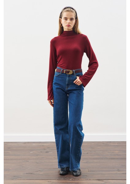 Balıkçı Yaka Bluz Bordo fırsatları