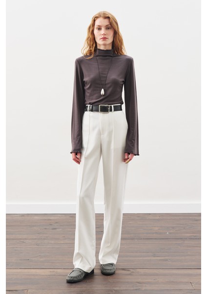 Balıkçı Yaka Bluz Antrasit