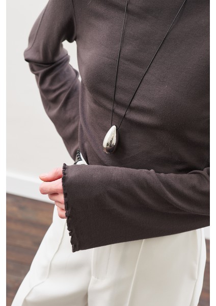 Balıkçı Yaka Bluz Antrasit