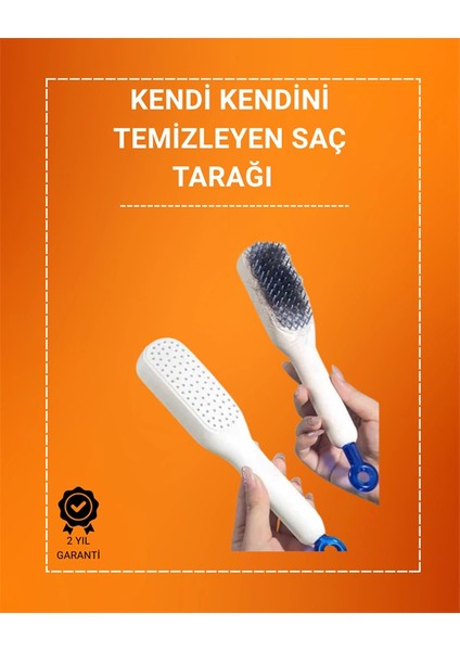 Kafa Derisi Masajlı Saç Tarağı – Kendini Temizleyen, Anti-Statik