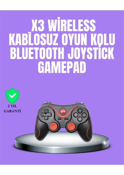 Android Uyumlu Gamepad X3 Game Stick Oyun Kolu Bluetooth Bağlantılı - MCT9200-3686