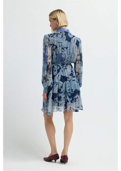 Şifon Gömlek Elbise Emp.lacivert 12445775000