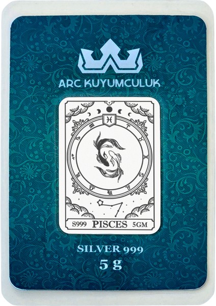 Mart Ayı Doğumlarına Özel Balık Burcu Sembolü Hediyeye Özel 5 Gram 999 Ayar Gümüş KÜLÇESI-785