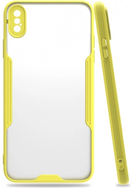 iPhone Xs Max Kılıf Platin Silikon - Sarı (K95)