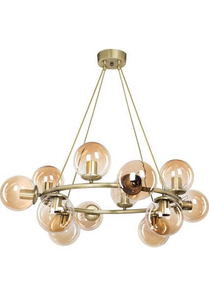 Yuvarlak Siyah Gold Modern Salon Avize modelleri