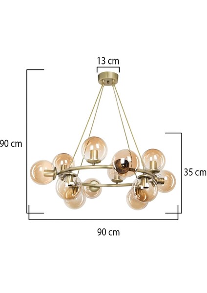 Yuvarlak Siyah Gold Modern Salon Avize fırsatları