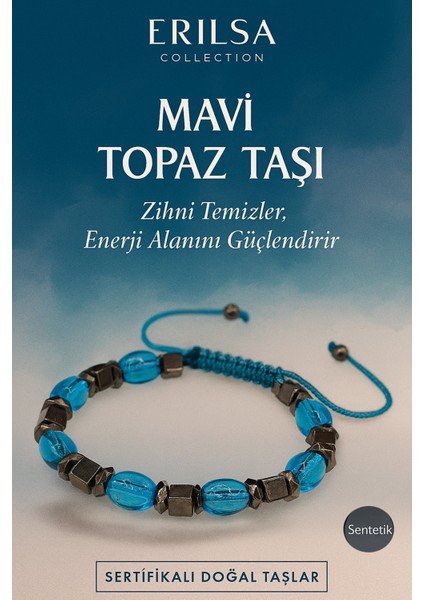 Sertifikalı Sentetik Mavi Topaz Taşı Bileklik – Zarafetin Gücü