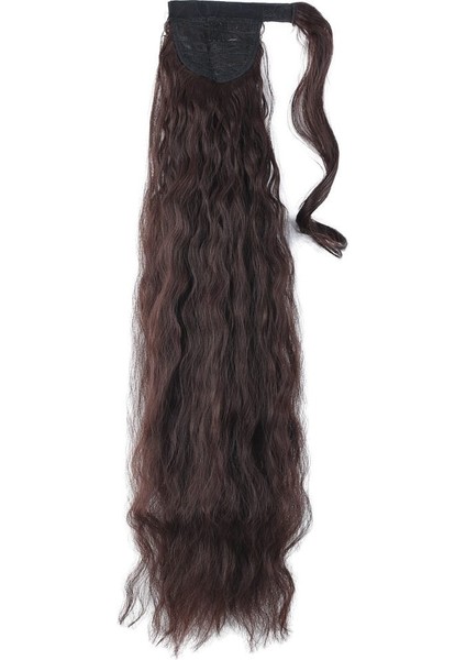 Bağlamalı Kabarık Dalgalı At Kuyruğu / Koyu Kahve fırsatları