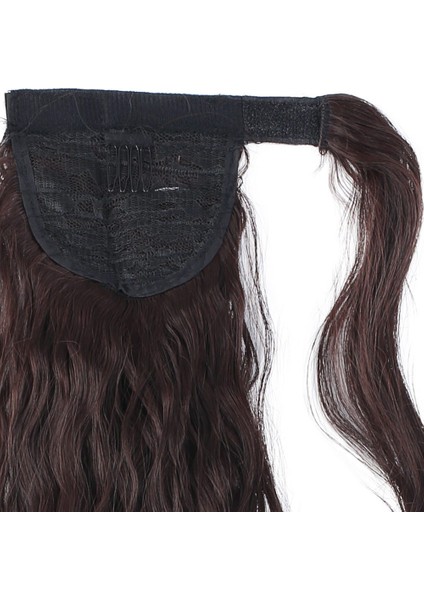 Bağlamalı Kabarık Dalgalı At Kuyruğu / Koyu Kahve indirimleri