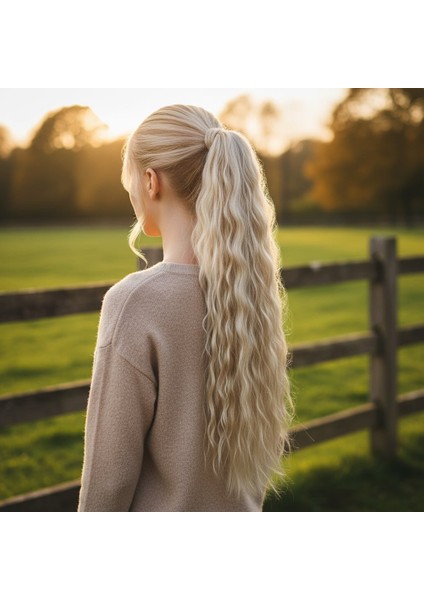 Bağlamalı Kabarık Dalgalı At Kuyruğu / Balköpüğü Platin Röfleli