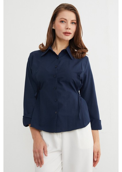 Basic Yanı Bağlama Detaylı Gömlek