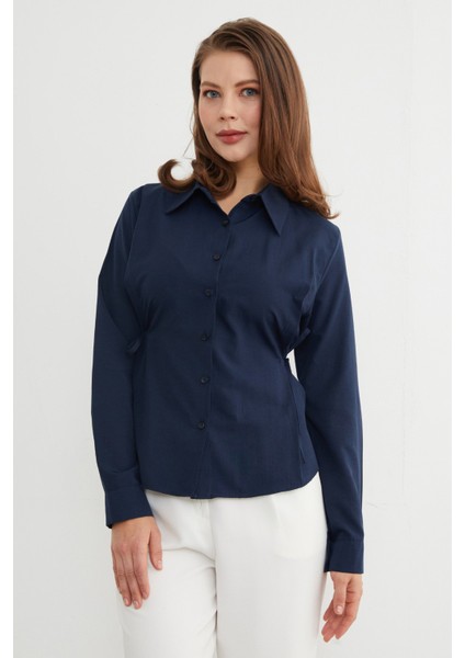 Basic Yanı Bağlama Detaylı Gömlek