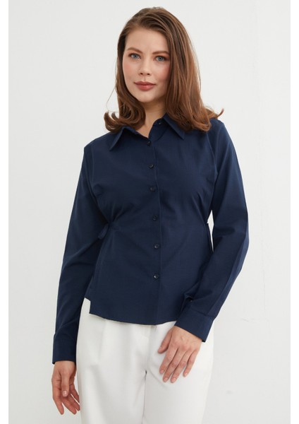 Basic Yanı Bağlama Detaylı Gömlek