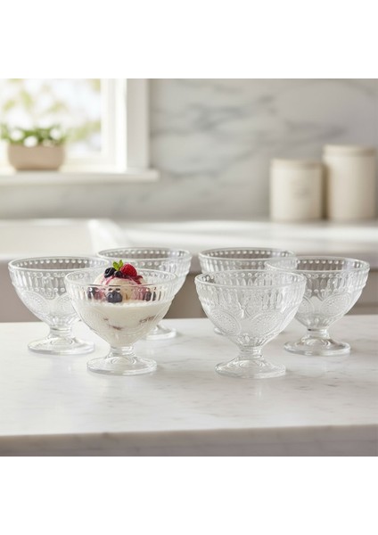 Güneş Desen Dondurma – Tatlı – Çerez Cam Kase Takımı – 6 x 260 ml