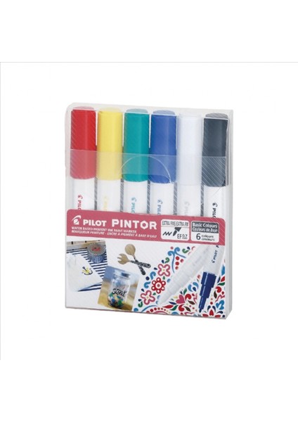 Pılot Pintor (Ef) Yuvarlak Uç 6 Renk Basıc Set