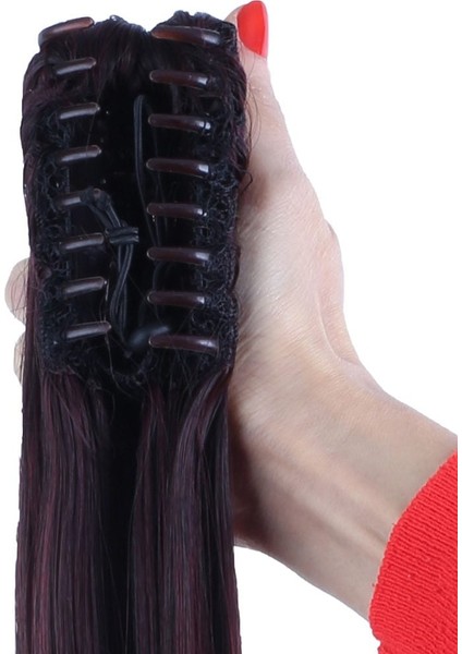 Tokalı Düz At Kuyruğu / Koyu Kızıl indirimleri