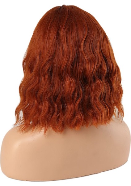 Fiber Sentetik Kısa Dalgalı Perçemsiz Peruk / Bakır fırsatları